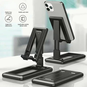 Dobrável Tablet Celular Telefone de mesa Suporte para iPad iPhone Samsung Secretária Titular Mesa Regulável Suporte Smartphone Stand
