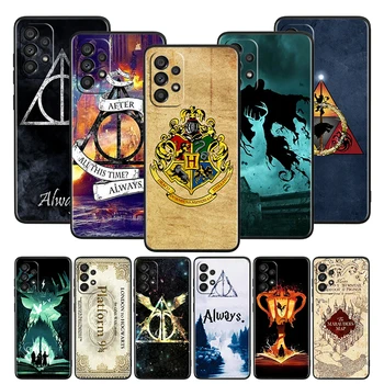Art Cool Harry Potter Varinha Case Para Samsung Galaxy A52S A71 A72 A51 A52 A12 A32 A21S A73 A53 4G 5G Preto Macio Tampa do Telefone Coque