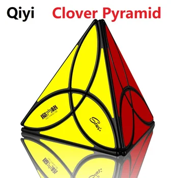 O mais novo QiYi MoFangGe Trevo de Pirâmide, Cubo Mágico, de 3 Folhas Tetraedro Cubo Mágico 4 cores de Quebra-cabeça Brinquedos de Presente para as Crianças presentes das Crianças