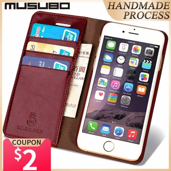 Musubo Telefone de Luxo de Caso Para o iPhone 11 Pro Max Xs 8 7 Plus Flip Carteira de Cobertura de Casos Para o IPhone XR 7 Plus 6, 6s Com Slot de Cartão de capa