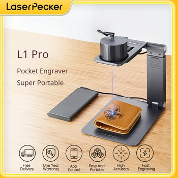 LaserPecker 1 Pro Terno Versão do Gravador do Laser com Eletrônica Stand Portátil de Madeira e de Couro Máquina de gravação a Laser