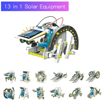 DIY Educacional TRONCO de Brinquedos Para Meninos de 8 a 9 a 10 a 11 anos de idade as Crianças Solar Interativo Construtor Robô Ciência Kits 13 no 1 do Presente