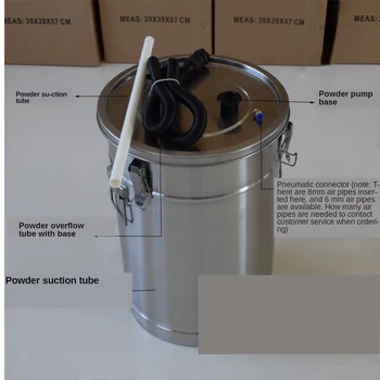 304 Eletrostática Revestimento em Pó de Funil Experiência Mini Pequeno Tinta em Pó Barril com Injector e de Leito Fluidizado
