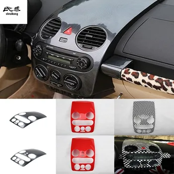 1PC Adesivos de carros de Fibra de Carbono, Material do ABS Console Central do Painel de Decoração de Cobertura para 2003-2012 Volkswagen Fusca