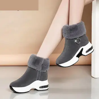 Mulheres Ankle Boots Quente 2022 Nova Qualidade de Sapatos de Inverno Botas femininas de Salto Alto carregadores das Mulheres Botas de Neve de Inverno Sapatos de Altura