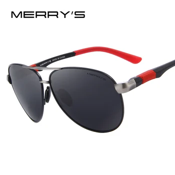 MERRYS DESIGN Homens Clássicos Piloto de Óculos de sol HD Óculos Polarizados Para a Condução de Aviação Armação de Liga de Primavera Pernas UV400 S8404