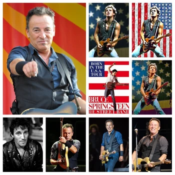 5d Bruce Springsteen Street Band Diamante Pintura AB Exercícios de Rock, a Cantora de Música Foto Arte do Mosaico de Ponto de Cruz, Kits de Decoração para Casa