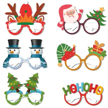 6pcs Natal Armações de Óculos para Crianças de Festa Óculos para Festas de Férias, Favorece a Cabine de Fotos de Ano Novo