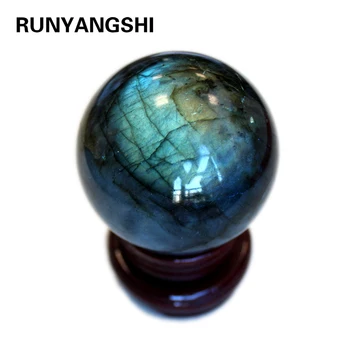 Runyangshi 1pc Natural de quartzo Alongado feldspato bola de cristal de Madagascar para Presente de Natal