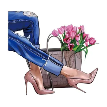 Rua Ícone Mulheres Homens Roupas 200mm Flores Saco de Sapatos de Ferro Em Impressão de Transferência de Patches Para o Vestuário, a T-Shirt Patch Diy Adesivos