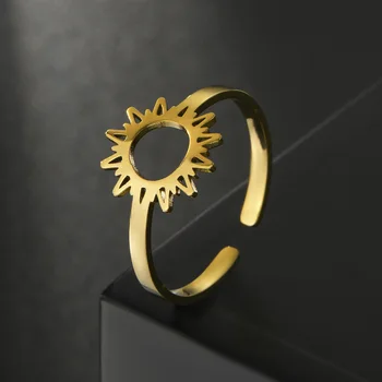 Em Skyrim, o de Aço Inoxidável do Anel de Sol para as Mulheres da Cor do Ouro Minimalista Boho Ajustável Abrir Anéis de Dedo de 2023 Jóia de Presente