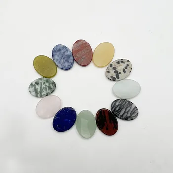 moda nova pedra Natural mxied Duplo fundo plano praça cabochão de contas para fazer jóias 13x18MM 12PCS Anel diy Acessórios