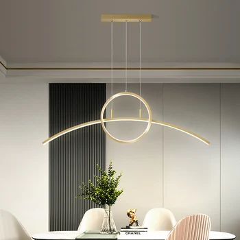 LED Moderna e Minimalista, a Luz da Sala de Jantar Personalidade Criativa Estilo de Mesa de Jantar com Balcão de Bar de Sala de Estudo Luminárias