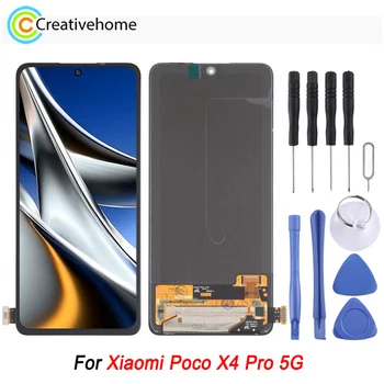 Original AMOLED Material Ecrã LCD e Digitalizador Assembly Completo para Xiaomi Poco Pro X4 5G