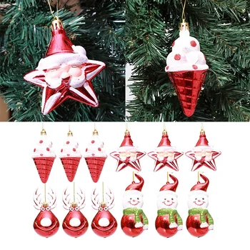 1 conjunto de Bolas de Natal Enfeites de Bauble Pingente de Árvore de Natal Pendurando Bolas de Natal Decoração de Casa Navidad 2023 Natal Ano Novo