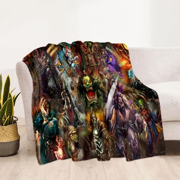 World of Warcraft Padrão de grandes dimensões manta de sofá-cama tampa macio e peludo cobertor xadrez Suaves de Flanela Jogar Cobertores Fãs de presente