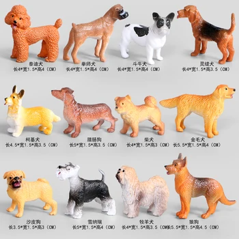 Realista, Bulldog francês,Golden Retriever,Collie Modelo de Conjunto de 8pcs/12pcs,PVC, Plástico Sólido Figura de Ação Collectible Figurine Brinquedos