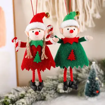 2022 Anos De Natal Bonito Elf Boneca Pingente De Árvore De Natal Decoração De Suspensão Pequeno Acessórios