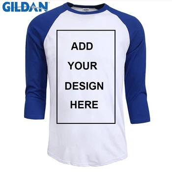 Personalizados T-Shirt Design de Homens O Pescoço T-shirt masculina Casual 100% Algodão Manga 3/4 Tshirt Venda Quente Raglan camisa Camisa Homem