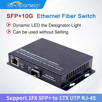 10G SFP+ Conversor de Mídia 10GBase-T Switch Ethernet RJ45 para SFP de Fibra Óptica Transceptor Conversor 1T+1SFP de Fibra Óptica Equipamento
