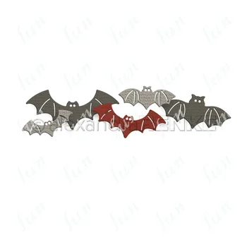 Decoração De Halloween A Bat Swarm De Corte De Metal Morre De Recados De Suprimentos Diy Cartão De Saudação Diário De Estêncil Em Relevo Modelo