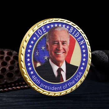 46ª Presidente dos Estados Unidos, Joe Biden, Colecionáveis Banhado a Ouro a Moeda da Lembrança Ridin com Biden Moeda Comemorativa
