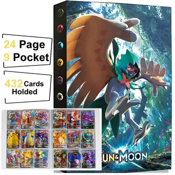 9 Bolso Álbum Pokemon 432 Livro De Cartão De Coleção De Pokémon Fichário Titular Jogo De Pasta De Mapa De Livro Carregado Lista Crianças Brinquedo De Presente
