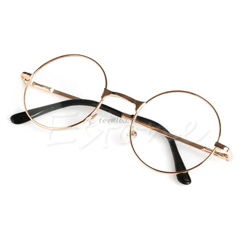 Retro Unissex Redondo Com Presbiopia Leitura De Óculos De Armação De Metal Personalidade De Óculos