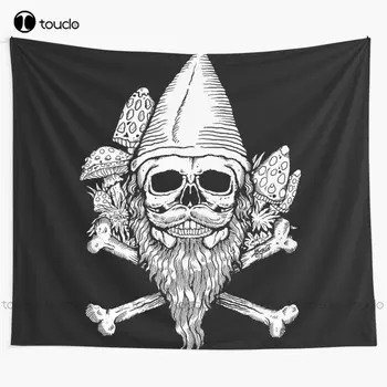Gnome Crânio E Ossos Cruzados Jolly Roger Pirata Tapeçaria Tapeçaria Nova Cobertor Tapeçaria Quarto Colcha De Decoração