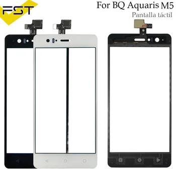 Preto/Branco Para o BQ Aquaris M5 Digitador da Tela de Toque de Vidro do Painel de Toque Para BQ M5 Sensor de Toque pantalla tactil