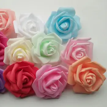 25/50/100Pcs Artesanal Artificial PE Espuma de Rosas, Flor de Cabeça Para o Casamento, Casa, Decoração do Carro DIY Coroa Beijo Bola Falso Flores