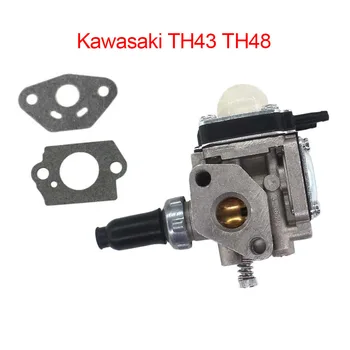 Carburador Com a Junta Para Aparador Bushcutter Kawasaki TH43 TH48 Comedor de plantas Daninhas 1* Carburador E 2* Gaske