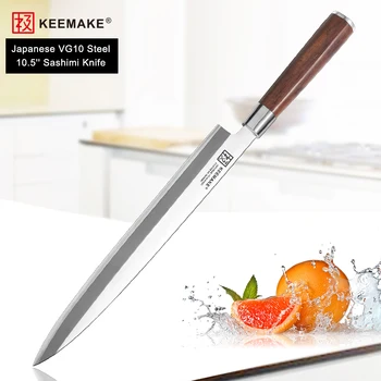 KEEMAKE Premium 10,5 cm Sashimi Facas de Cozinha Japonesa VG10 2-Camada de Aço Inoxidável, Lâmina Afiada Filé de Peixe Faca de Punho de Madeira