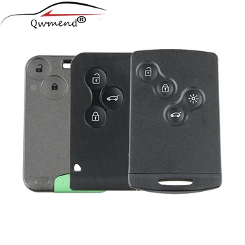 Remoto smart card Chave de Caso Para a RENAULT Laguna Koleos Smart Card 4 Botão de Chave Shell Com a Inserção de uma Chave de Lâmina