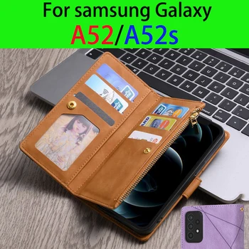 Case Para Samsung Galaxy A52 S Casos Luxruy De Alta Qualidade Carteira Em Pele Multifunções, Saco Do Telefone Para Samsung A52s 52 Tampa