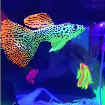 Venda quente Decoração Peixinho Peacoak água-viva de Aquário de Decoração Artificial Efeito Brilhante que brilha no escuro, Tanque de Peixes Ornamento