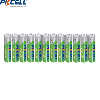 12PCS PKCELL 850mAh Pilhas AAA, 1,2 V NIMH AAA Bateria Recarregável 3A Ni-MH Baixa Auto-Descarga batteria e 3PC caso da Bateria