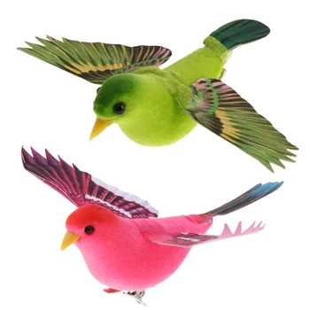 1Pc Espuma Simulado Pássaros Coloridos com Clip de DIY Artesanato, Enfeites de Jardins de Decoração de Casa