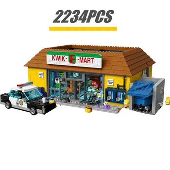 Simpson Kwik-E-Mart Modelo Da Casa Do Streetview Blocos De Construção Tijolos 71006 71016 Brinquedos De Criança Presente De Aniversário Novo Filme Da Série