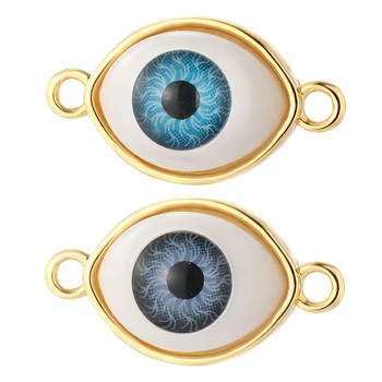 O mal de Olho Azul turco Conectores Cor do Ouro Goth Acessórios Diy Colar Pulseira Encantos de Esmalte para Fazer a Jóia de Suprimentos
