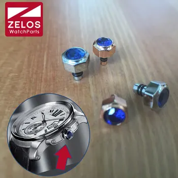 6.0 mm/7.0 mm de Aço duplo impermeável relógio de Cristal de Safira coroa para o Calibre DE CARTIER relógio mercado de reposição peças de reposição