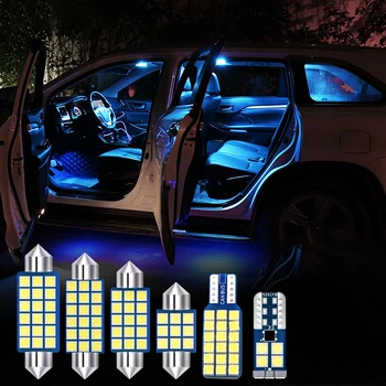 6pcs Carro Lâmpada LED Para Jeep Grand Cherokee WK2 2011- 2014 2015 2016 2017 2018 2019 2020 Cúpula Lâmpada de Leitura Tronco Luz Acessórios