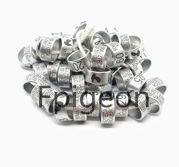 metal alumínio aves de pernas para o anel de bandas nome da marca do ano personalizado pessoais