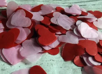 Navio livre vintage 0,5 kg a 1 kg de coração biodegradável vermelho cor-de-rosa de papel 