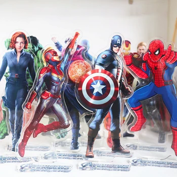 Os Vingadores Marvel homem-Aranha Figura de Acrílico com Suporte de Brinquedo Figuras de Ação, Festa de Aniversário, Decoração de Super-herói Presentes Crianças