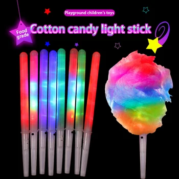 10PCS Luminoso de grau alimentício Algodão Doce Cones de LED Colorido Brilhante MarshmallowStick Decoração para uma Festa De Cocina Artigos Para Cozinha