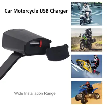 8-32V moto carro elétrico impermeável telefone celular carregador de USB com luz de indicador