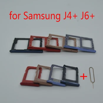 Para Samsung Galaxy J6 Mais J6+ J610 J610F J610FN J610G Original Carcaça do Telefone Bandeja do cartão SIM do Adaptador de Cartão Micro SD Suporte da Bandeja de