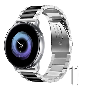 De Aço inoxidável Active engrenagem banda para Samsung Galaxy watch Active 2/46mm/42mm pulseira de Engrenagem S3 Fronteira Huawei assistir GT 2 bracelete
