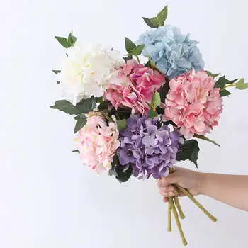 Flores Artificiais Único Broto De Simulação De Hortênsia Em Tecido Bonito Falso Hortênsia Estilo Nórdico De Casamento Decoração Atacado
